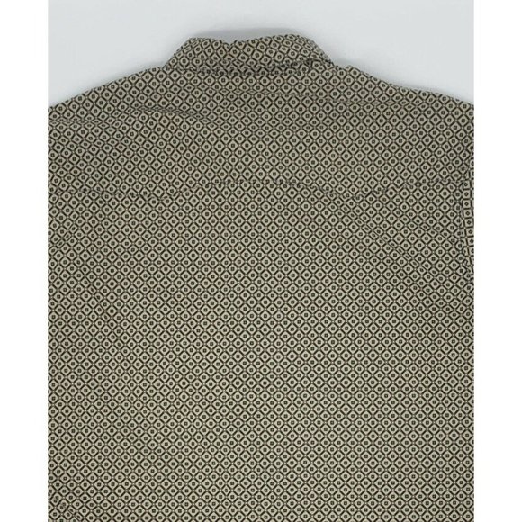Men's Wrangler Wrancher L/S Button Up‎ Shirt Pearl Snap Tan Geometric Design XL - Picture 9 of 9
